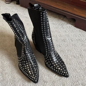ShuShop Black Studded Ankle Booties